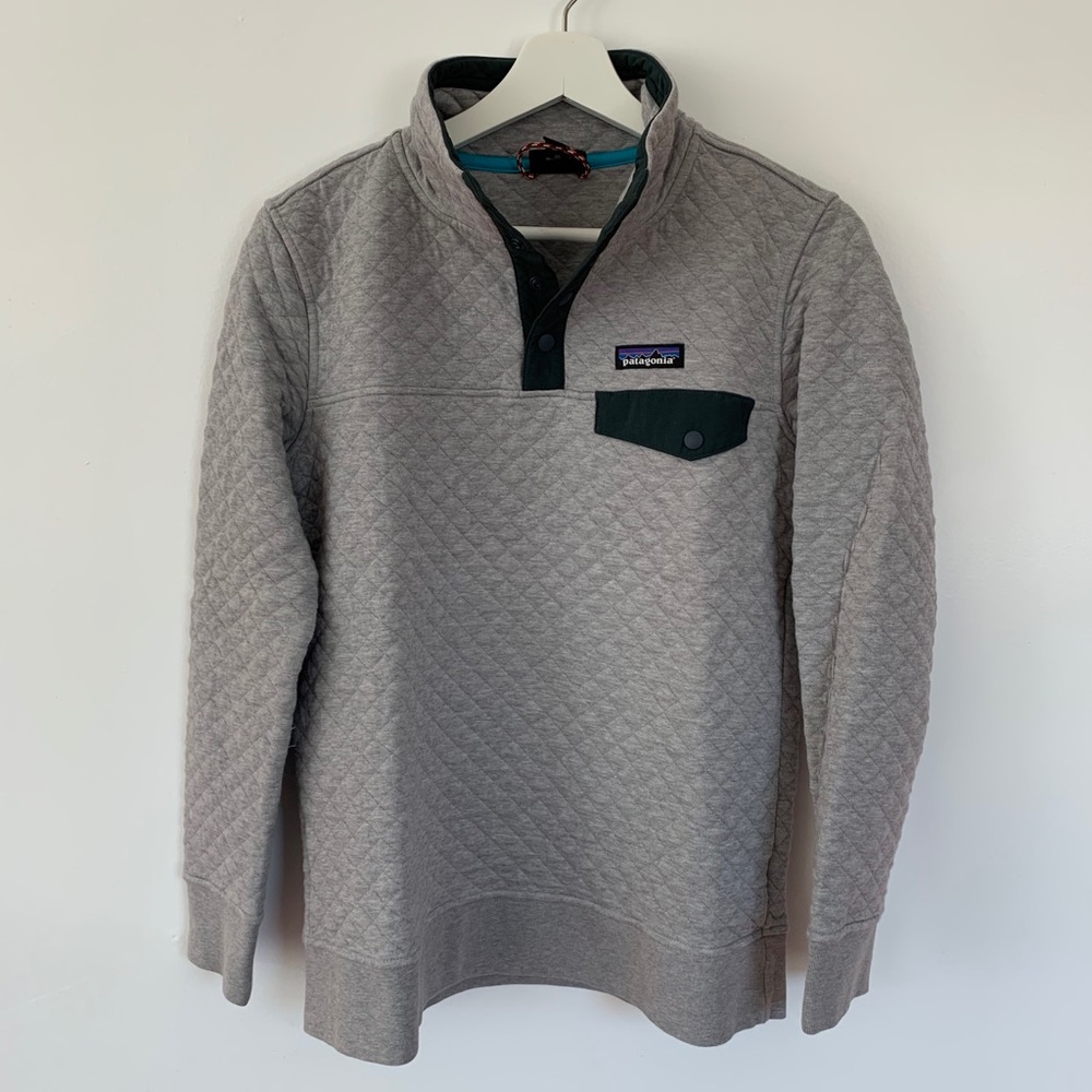 Patagonia Gray Cotton Quilt Snap-T Pullover
